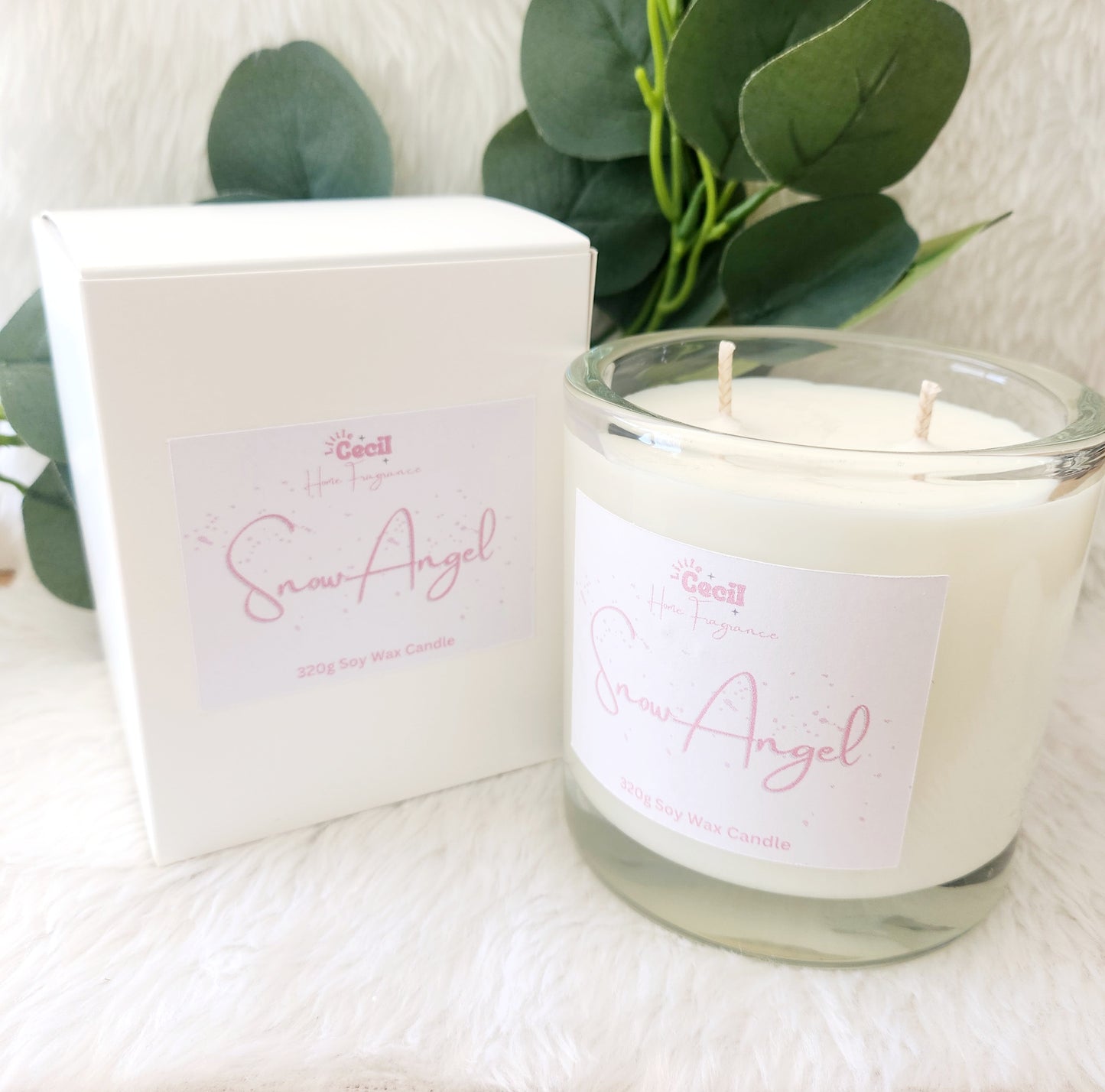 Large, Snow Angel Candle