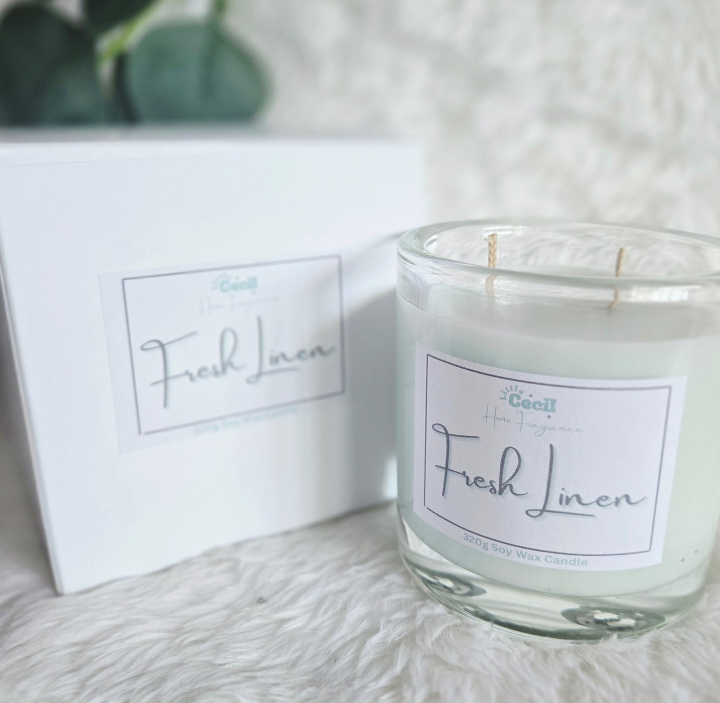 Large Fresh Linen Candle