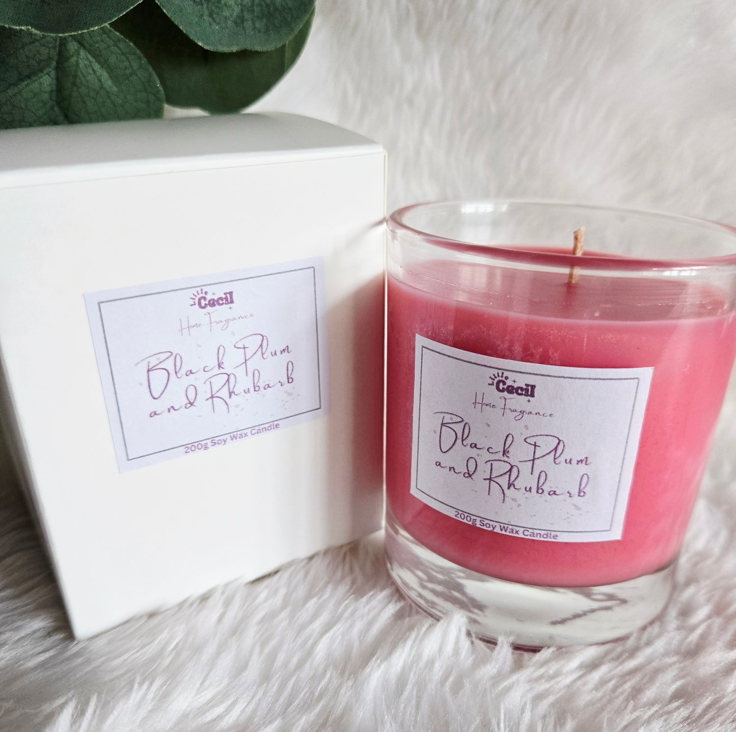 Medium Black Plum and Rhubarb Candle