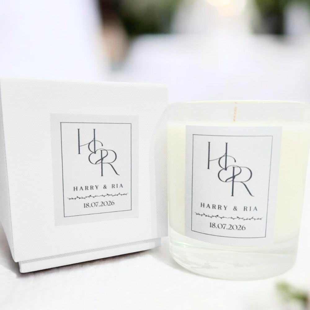 Medium Personalised Wedding Candles - Gifts or Bulk