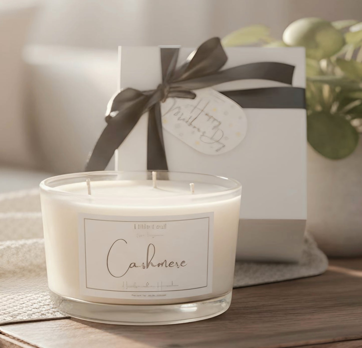 Large, Cashmere 3 Wick Gift-boxed Luxury Candle