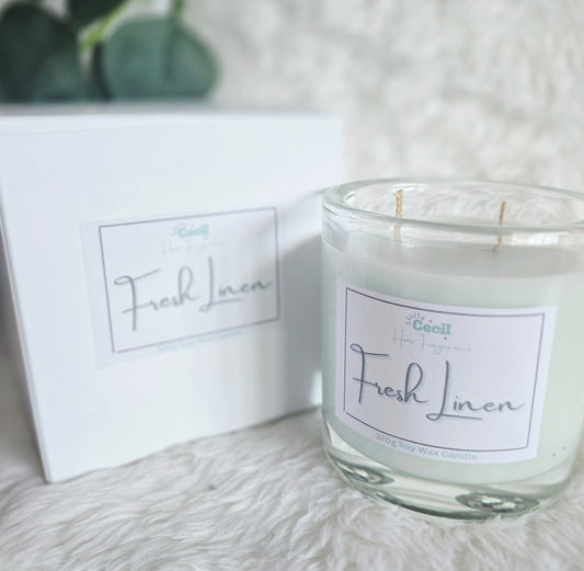 Large Fresh Linen Candle