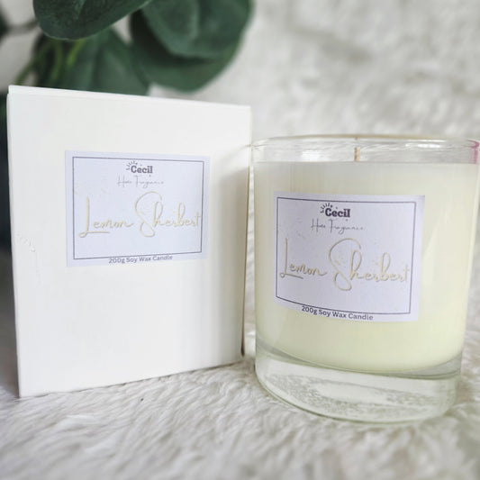 Large Lemon Sherbert Candle
