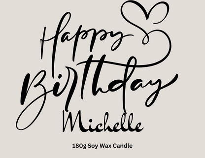 Personalised, Medium, Tin Happy Birthday Candle