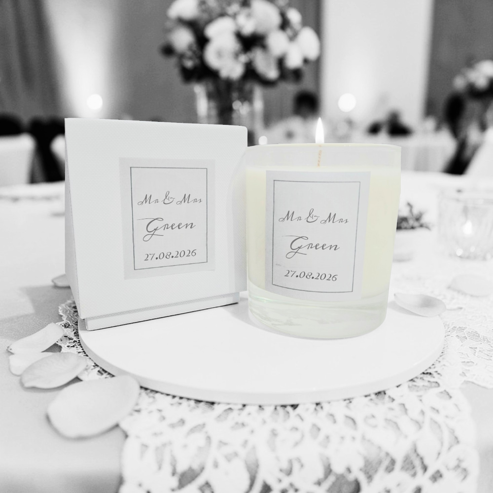 Medium Personalised Wedding Candles - Gifts or Bulk