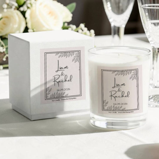 Medium Personalised Wedding Candles - Gifts or Bulk