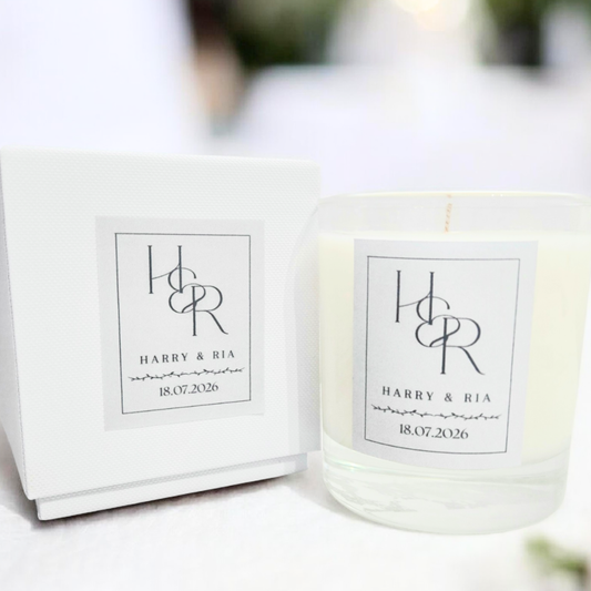 Medium Personalised Wedding Candles - Gifts or Bulk