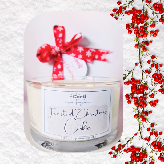 3 Wick Gift-boxed Luxury Frosted Christmas Cookie Candle
