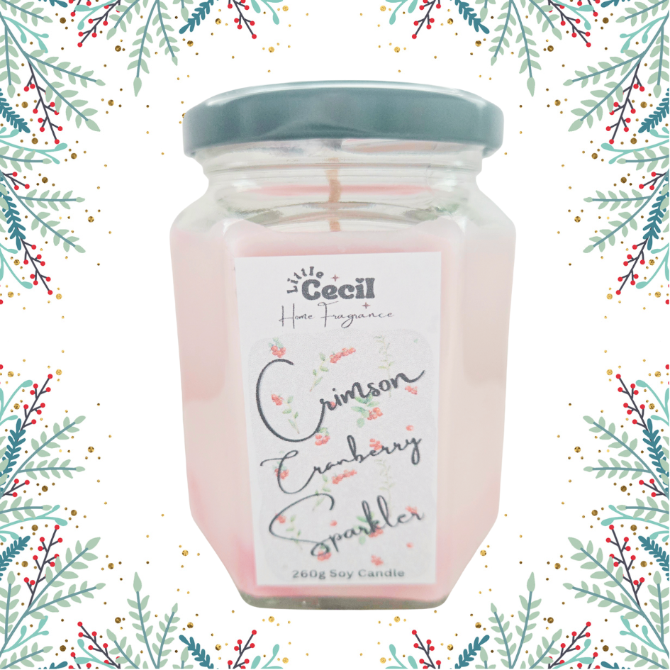 Crimson Cranberry Sparkler Soy Candle
