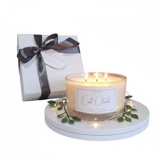 Large, Cool Clouds 3 Wick Gift-boxed Luxury Candle