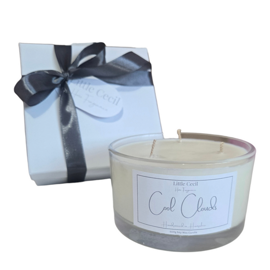 Large, Cool Clouds 3 Wick Gift-boxed Luxury Candle