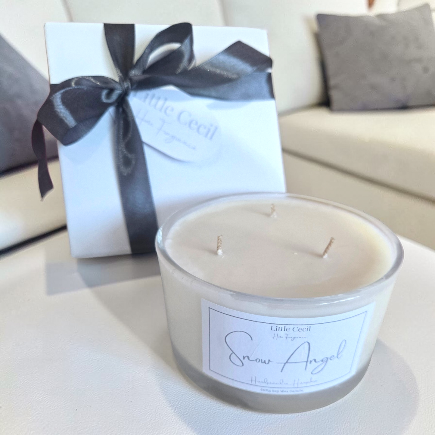 Large, Snow Angel 3 Wick Gift-boxed Luxury Candle